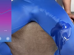 Huge cock hands free cumshot in tight leggings