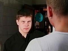 Jock goes on his knees to give head before fucking