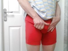 Wank in Red boxers