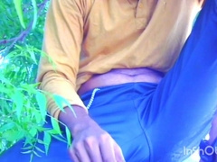 Oh no..! Alomost caught..sumptuous honey outdoor risky hand job and hugeload jizz flow.