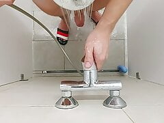 Gym shower wank