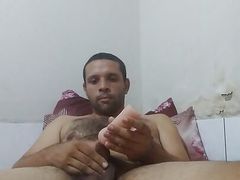 Young gay bear masturbates with new toy 1