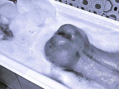 Petite beautiful femdom sissy gets ready for hot fucking with daddy by washing her anus.