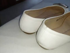 Cum in her office ballerinas