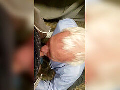 clad daddy on his knees deep throating chisel