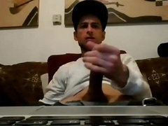 Torned Boy Jerks His Fat Schlong to a Web cam Ejaculation