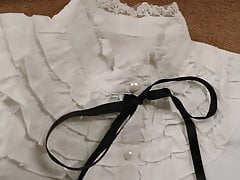 Pretty white blouse used as cum rag