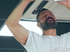 Cristian Sam takes Manuel Reyes hard in the office