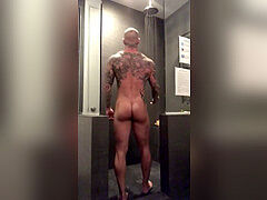 warm, hard, muddy shower