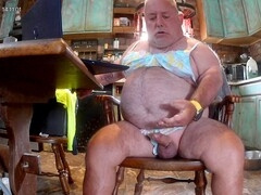 In english, man in panties, panty cum