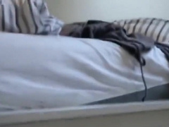 Hairy arab muscle jock bating, feet, cum in bed