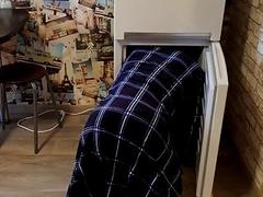 burglar helps a stuck guy to cum. Homemade