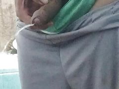 Big dick again pissing in the bathroom