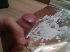 Powerful cumshot on foil!
