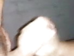 Cruising in darkroom:  old gay gently sucks my hard big dick