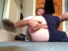 Banana masturbation, ass destruction, gay speculum