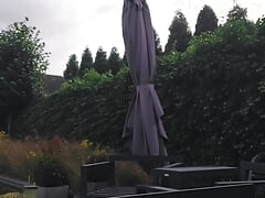 Uncut dick outdoors