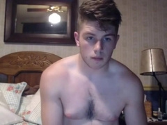 Hairy uncut boy explodes on cam