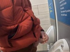 Public restroom fun with cum eating and cruising for gay guys