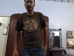 Pakistani cute teen boy playing alone in bedroom viral video