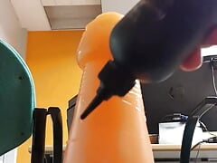 Anal play with the 60-70 mm huge plug.  session 028.  20220225