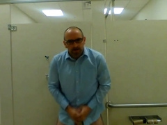 Jerking in a public restroom