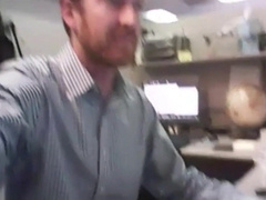 Big-Cocked Dad Strokes at the Office