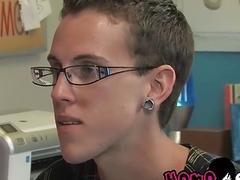 Raw bareback sex with two emo nerdy guys