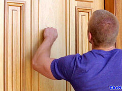 Beefcake jock doggystyling men taut ass