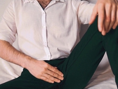 Stunning Noel Dero witnesses pornography and massages his manmeat in a rubber close-up.