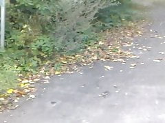 Masturbating in the public forest at the quarry