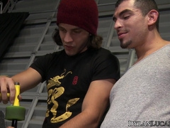 American jocks Jeremy Spreadums and Dante Drackis anal fuck