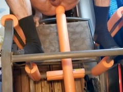 Gay anal object, huge toy, straight male anal