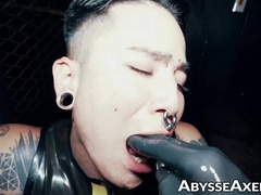 Hotties Axel Abysse and Yoshi Kawasaki bent over for a hardcore fist fucking by hunk