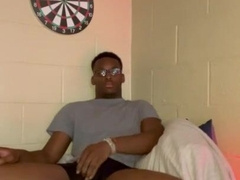 BIG BLACK COCK Jerking to Trans Porno