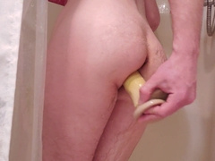 Bathroom Fake Penis with Lad