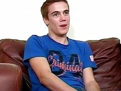 Skinny young amateur jerks off and cums