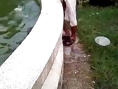 wash by the fountain