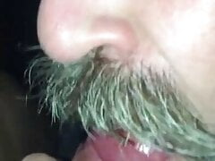 Bearded cum eating