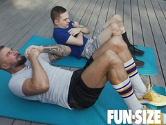 FunSizeBoys - Hot DILF trainer shows a tiny twink how to take raw dick