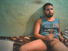 Batendo Punheita Com Camisa Azul