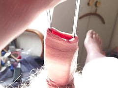 Sunny Sunday foreskin stretching - tongs