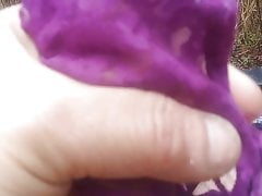 Pink n purple panties with cumshot