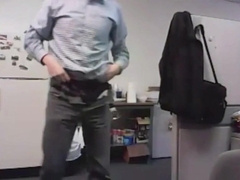 Big-Cocked Dad Strokes at the Office