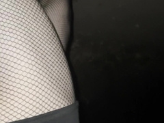 Night ambling in tights close road teenie fellow display no trousers