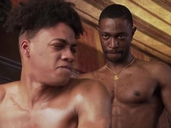 Big black cock penetrating the tight bum hole of a slut