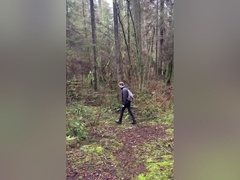 Blond Twink Pisses And Cums In Public During A Walk In The Forest