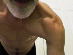 Bum chum DILF Richard Lennox's huge spear in stockings