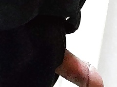 semi hard dick peeing