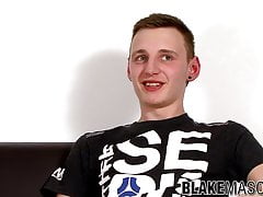 Hung British twink Ryan Stewart strokes cock to cum solo